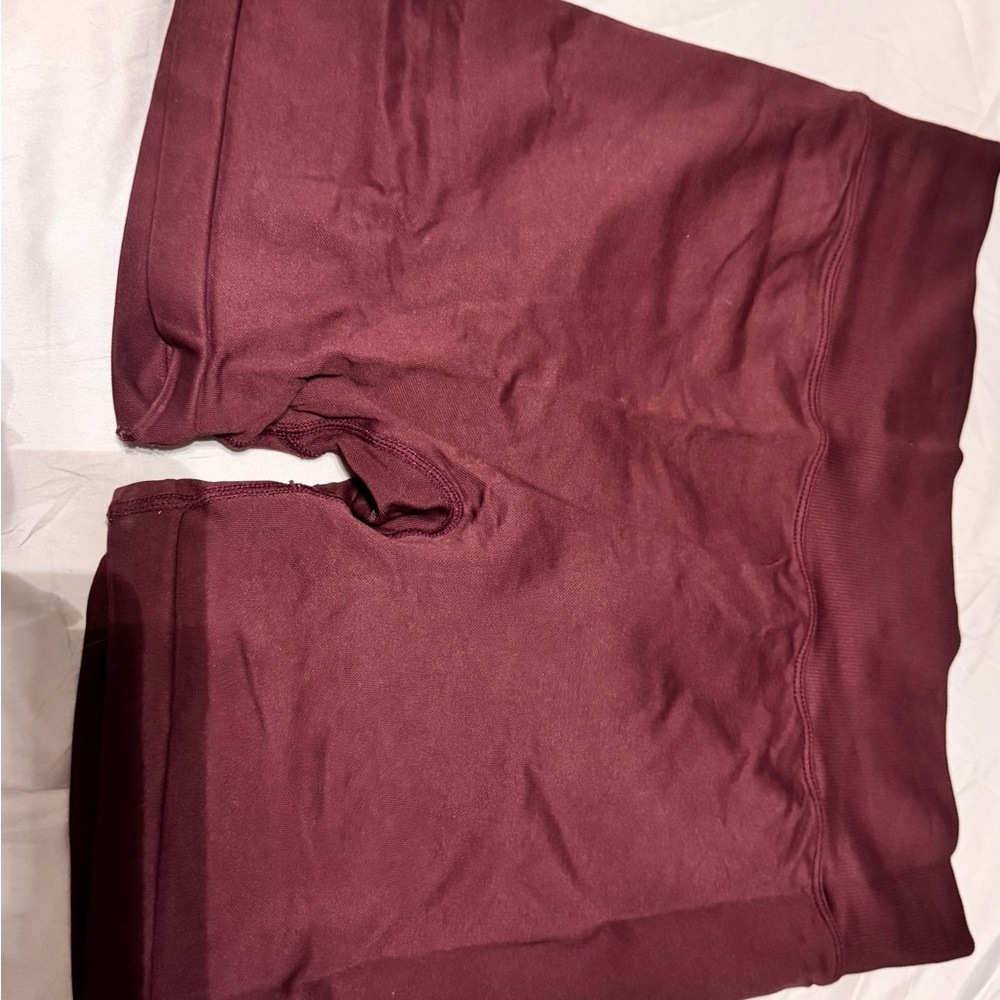 Burgundy High-Waisted Shorts